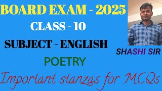 important stanza for board exam 2025class 10up board exam 2025 [upl. by Crespo]