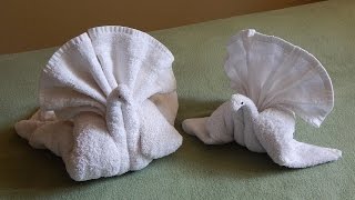 Towel Art  Towel Turkey Folding  Towel Origami  How to Make Towel Animal Peacock [upl. by Oliviero]