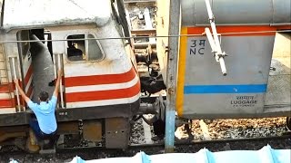 WAP5 Loco coupling  KANPUR SHATABDI Exp amp Departure from New Delhi [upl. by Nylauqcaj]