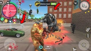 Rope Hero Vice Town Stone Giant Fight Fly Car Robot Stone Giant jumped on Roads  Gameplay HD [upl. by Etnoval]