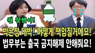 박은정 전투력 대박 어떻게 책임질거에요 법무부는 출국금지해제 안해줘요 [upl. by Nebeur]