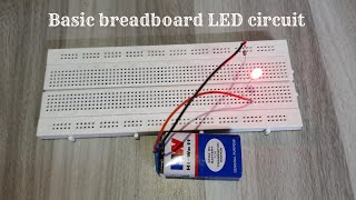 How to use breadboard  How to build a simple LED circuit using breadboard  Bread board [upl. by Aetnuahs804]