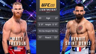 MATT FREVOLA VS BENOIT SAINT DENIS FULL FIGHT UFC 295 [upl. by Sillert]