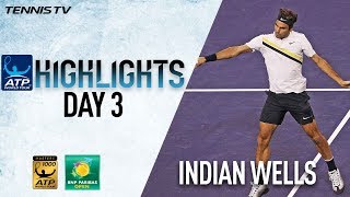 Highlights Federer Faces Delbonis Verdasco Advances Indian Wells 2018 [upl. by Joanne]