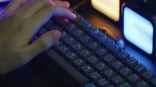 Crafty Cinematic Keyboard Setup Blue Collar Typist Glowing Lav Heat Talkie Thocky Coolness Satisfyin [upl. by Ellenahs]