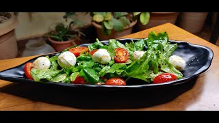 Rucolo cherry tomato bocconcini salad with Balsamic reduction I 2 minute recipe I Easy tasty Popular [upl. by Yla]