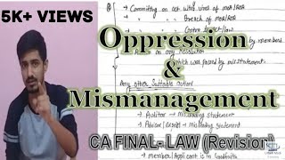 Oppression amp Mismanagement  CA FINAL  LAW [upl. by Hayyim]