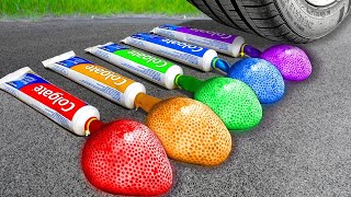 Experiment Car vs Giant Color Toothpaste amp Crushing Soft Crunchy Things with Car [upl. by Ardried]