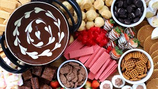 Easy Chocolate Fondue Recipe  Charcuterie Board [upl. by Enialem639]