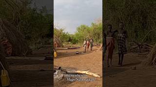 A small Mursi village in Mago Nationalpark africanlifestyle ethiopianculture ethiopia [upl. by Jareen965]