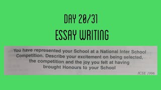 Describe your experience of winning an inter school competition  Day 2031 Essay Writing [upl. by Wrdna]