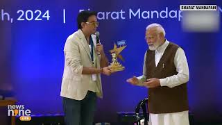 PM Modi Honors RJ Raunac at National Creators Award  News9 [upl. by Morentz]