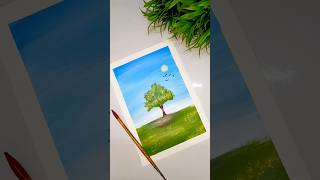 Painting Easiest Landscape 🌆🌆🌆shorts youtubeshorts painting drawing landscape art [upl. by Schiffman]