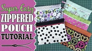 SUPER EASY Zippered Pouch or Purse Tutorial [upl. by Tace]