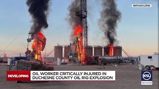 Oil rig explosion sends one worker to the hospital [upl. by Rollin747]