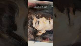 Gouache Portrait drawing in sketchbook gouache shorts [upl. by Bledsoe994]