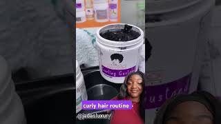 Curly hair routine haircare curlyhair gel naturalhairgrowth naturalhair [upl. by Lleoj]