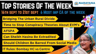 UPSC Weekly Current Affairs Revision  Current Affairs for Civil Services Prelims amp Mains [upl. by Htebazil]