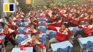 Students perform ‘battle dance’ during Chinese lesson [upl. by Caplan]