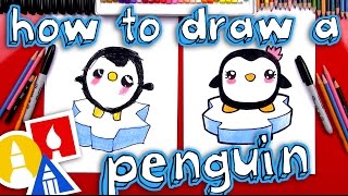 How To Draw A Cartoon Penguin [upl. by Irehj]