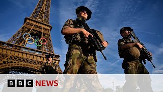 Paris Olympics 75000 troops on the streets as Games near  BBC News [upl. by Deeyn]