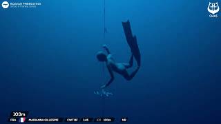 SILVER MEDAL CMAS Freediving World Championship  Marianna Gillespie 100m bifns [upl. by Niret]