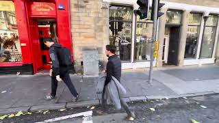 Battered Mars Bars at the Castle Chip shop  Grassmarket Edinburgh [upl. by Yeltihw554]