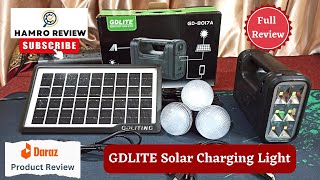 GDLITE Solar Charging Light  Digital Lighting Kit  Emergency Solar Light Review  Hamro Review [upl. by Esidarap]