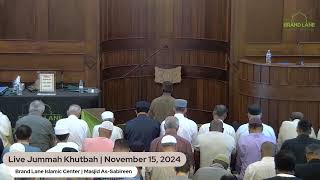 Live Jummah Khutbah  November 15 2024 [upl. by Fedirko323]