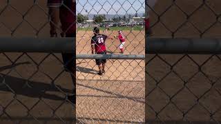 1st game of Fall Ball Mustang Div Ethan got hit by pitch then steals 2nd 3rd and home to score [upl. by Khosrow69]