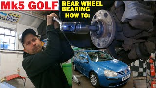 How to Check and Replace Rear Wheel Bearing  VW MK5 GTI [upl. by Yenolem452]