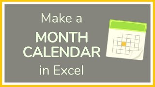 How to Create a Month Calendar in Excel  Tutorial 📆 [upl. by Abihsot]