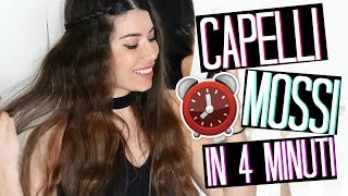 CAPELLI MOSSI FACILISSIMI SENZA PIASTRAFERRO IN 4 MINUTI ⏰🌟EASY BEACH WAVES 2018  Adriana Spink [upl. by Ambur]