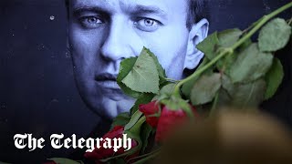 Navalny’s body arrives at cemetery after ‘rushed’ funeral service [upl. by Aivatnuahs366]