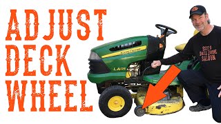 How To Correctly Set the Deck Wheels on a Riding Lawn Mower Tractor [upl. by Arahsak]