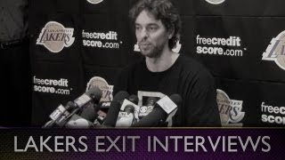 2013 Lakers Exit Interviews Pau Gasol Addreses His Future amp If Its Dependent on Dwight Howard [upl. by Uzzial]