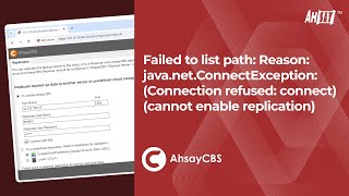 Reason javanetConnectException Connection refused connect cannot enable replication [upl. by Thetes]