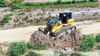 SUMMARY Wonderful Large LANDFILLING Project BY Expert Driver Dozer SHANTUi DH17 C3 Full Processing [upl. by Animas]