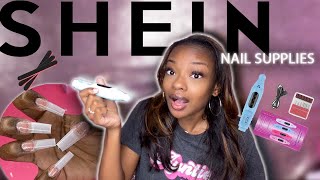 Doing my nails with SheIn nail supplies 😱  The best Cheap Nail supplies [upl. by Enohpesrep]