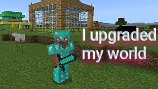 Minecraft pe 1105  old version i upgraded my world [upl. by Nauqed338]