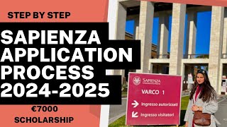 Sapienza University Online Application form 20242025 in English  Free Education Italy Apply Now [upl. by Nohsal]