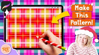 Make a Crazy Christmas Plaid in Procreate Easy Seamless Pattern Tutorial [upl. by Danas225]