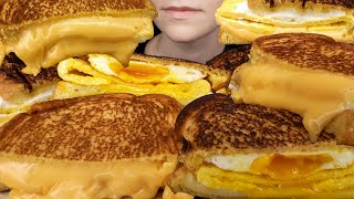 ASMR Cheesy Grilled Egg Sandwiches Mukbang [upl. by Trotter]