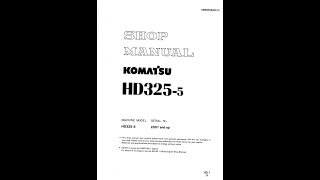 Komatsu HD3255 2001 amp Up  SEBM05660510 Service manual [upl. by Naus]