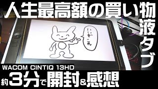 液晶タブレット Wacom Cintiq 13HD 開封ampレビューゆっくり付き [upl. by Yremrej]