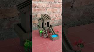 Beautiful miniature clay house making with swimming pool 🏠🏊  clayhouse mudhouse craft [upl. by Aholah]