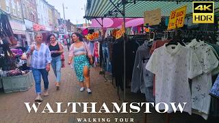 WALTHAMSTOW STREET MARKET WALKING TOUR Summer Walks east London 4K HDR 60fps JULY 2024 [upl. by Arielle]