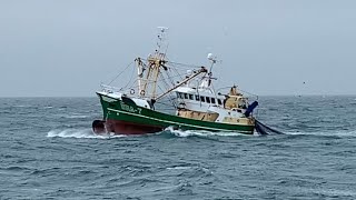 Trawler BRA7 “Jade” shooting his trawl net fishing sea fish nature trawling trawler [upl. by Eniroc]