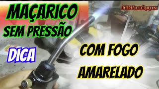 Maçarico portátil não acende automático e com fogo amarelado [upl. by Ehtyaf864]