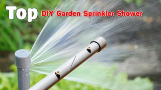 Top DIY garden sprinkler showerhead with PVC pipe [upl. by Terces]